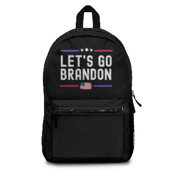 Discover Let's Go Brandon Conservative Anti Liberal US Flag Backpacks