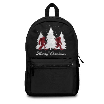 Discover Buffalo Plaid Bigfoot Christmas Tree Sasquatch Backpacks