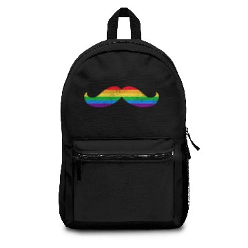 Discover Moustache Movember Rainbow Color Vintage Design Backpacks