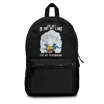 Discover sky playground - funny skydiving saying Backpacks
