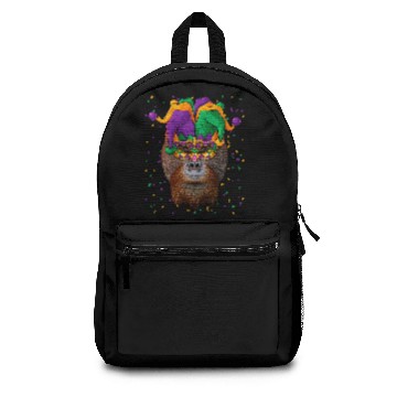 Discover Orangutan Mardi Gras Animal Face Carnival Jester F Backpacks
