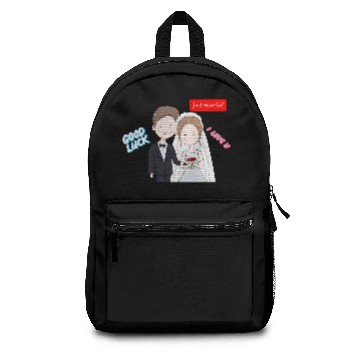 Discover Just married the bride and groom Backpacks