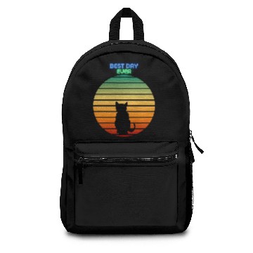 Discover Best day ever - cat sunset Backpacks