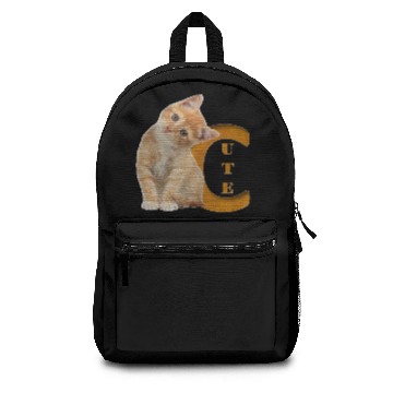 Discover International Cat Day - Cute Cat - Monogram (C) Backpacks
