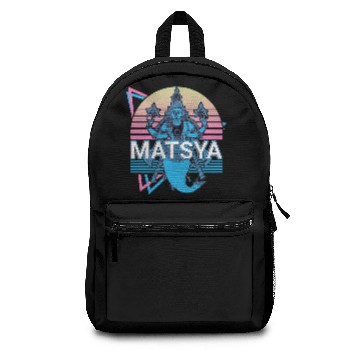 Discover Matsya Hindu Mythology Retro Backpacks