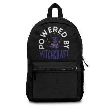 Discover Powered By Witchcraft Witch Hat Spooky Sorcery Backpacks