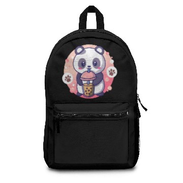 Discover Panda Bear Boba Milk Tea Funny Bubble Tea Lovers Backpacks