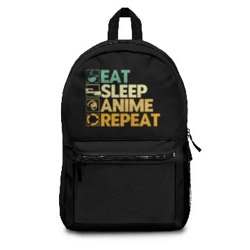 Discover Eat Sleep Anime Repeat Backpacks