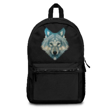 Discover Wolf Face Gray Wolf Fearless Warrior Wild Animal Backpacks