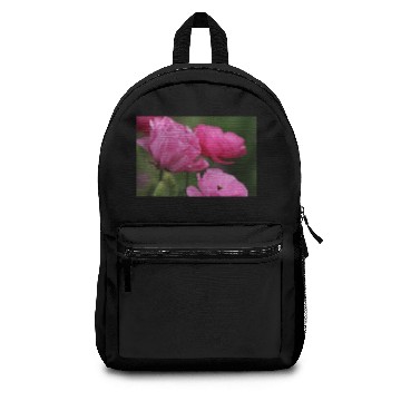 Discover Closeup Deep Peony Pink Ranunculus Backpacks