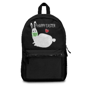 Discover Happy Easter Funny White Rabbit Bunny Backpacks
