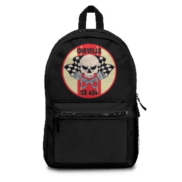 Discover Chevelle SS454 skull & pistons Backpacks
