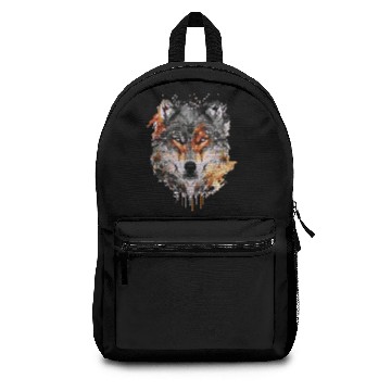 Discover wolf face art Backpacks