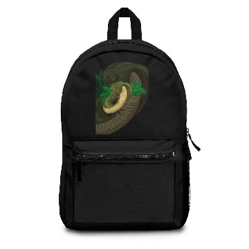 Discover Snake with leaf vector illustration Backpacks