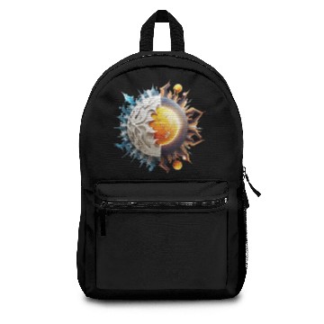 Discover White background sun planet logo fantasy Backpacks