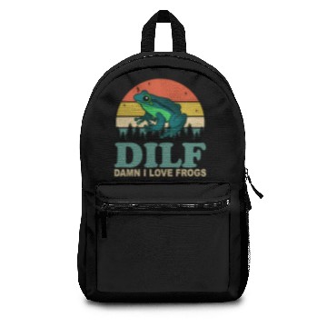 Discover Dilf-Damn I Love Frogs Saying Frog-Amphibian Backpacks