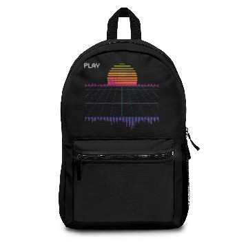 Discover Outrun Synthwave Retrowave Wave Sunset Aesthetic Backpacks