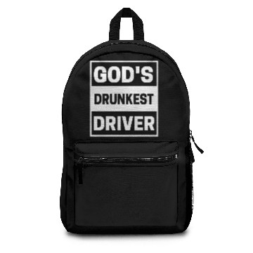 Discover Gods Drunkest Driver Meme hippie Backpacks