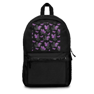 Discover Purple Butterfly Cat music Backpacks