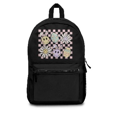 Discover Face Easter Bunny Easter Egg Retro Wild Flower Backpacks