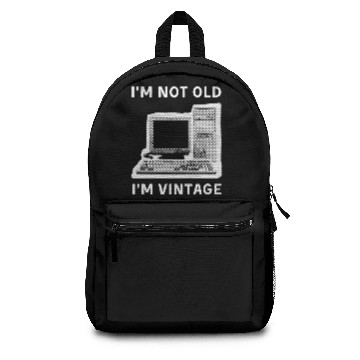 Discover I'm Not Old. I'm Vintage Computer Dot Halftone Backpacks