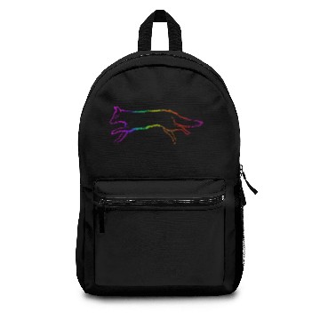 Discover Rainbow Running Fox Logo Backpacks