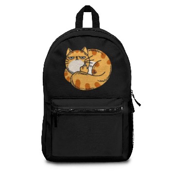 Discover Orange Cat Middle Finger Backpacks