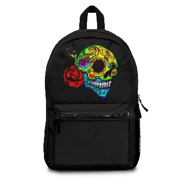 Discover Candy Skull Red Rose Backpacks