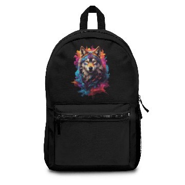 Discover Colorful Wolf Face Backpacks
