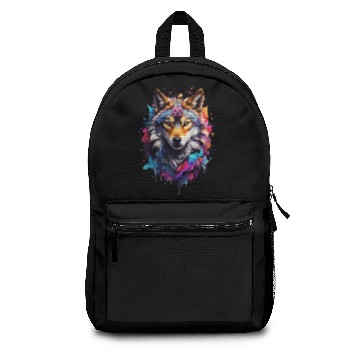 Discover Colorful Wolf Face Backpacks