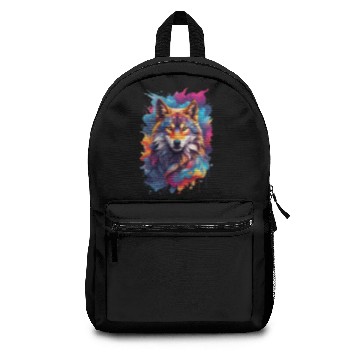Discover Colorful Wolf Face Backpacks