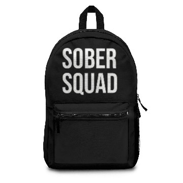 Discover Sober Squad white lettering solid Backpacks