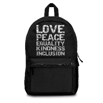 Discover Diversity Love Peace Equality Kindness Inclusion Backpacks