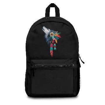 Discover Howling Wolf Native American Style Design Backpacks