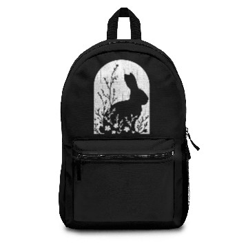 Discover Minimalist Easter Bunny Rabbit With Spring Flowers Backpacks