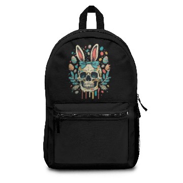 Discover Funny Rabbit Skull Humor Bunny Easter Skull Joke Backpacks