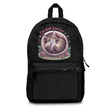 Discover Cat Nap Expert - Funny Cat Outfit! Backpacks