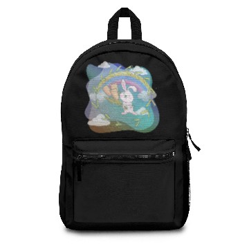 Discover Cute Funny Easter Egg Rabbit With Flower Frame Backpacks