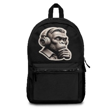 Discover Monkey Thinker Music Lover, Man Face Backpacks