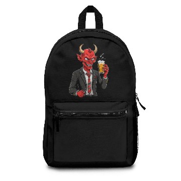 Discover Red devil drinking beer Backpacks