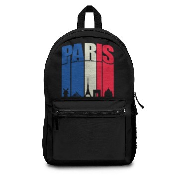 Discover Paris Landmarks Typography Backpacks