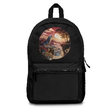 Discover Mystic Wolf Mountain Art Backpacks