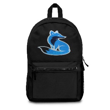 Discover Dynamic Blue Fox Emblem Design Backpacks