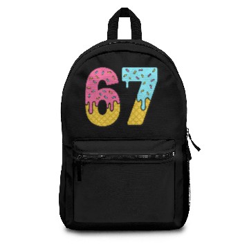 Discover Six Seven Meme Ice Cream Drip Waffle Cone Funny 67 Backpacks