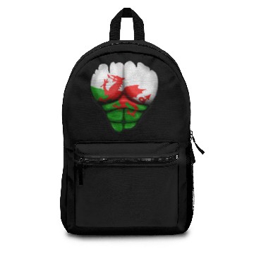 Discover Wales Flag Ripped Muscles, six pack, chest Backpacks