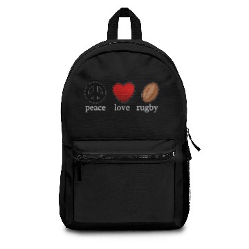 Discover Peace Love Rugby Dark Backpacks