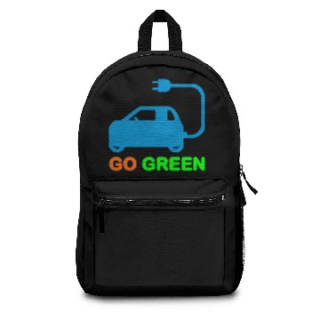 Discover GO GREEN ~ DRIVE ELECTRIC VEHICLES Backpacks