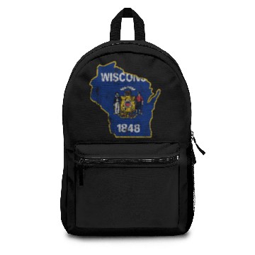 Discover Wisconsin State Flag Outline Backpacks