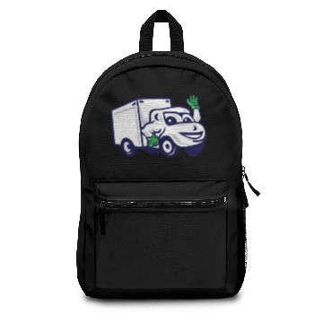 Discover Delivery Van Waving Cartoon Backpacks