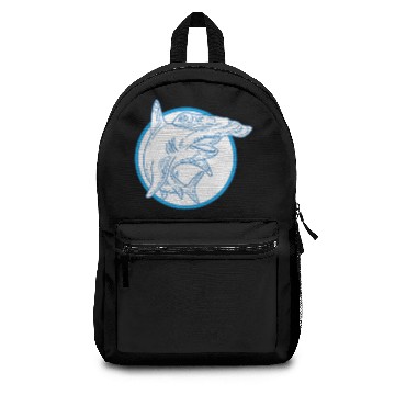 Discover Hammerhead Shark Circle Mono Line Backpacks